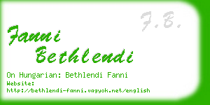 fanni bethlendi business card